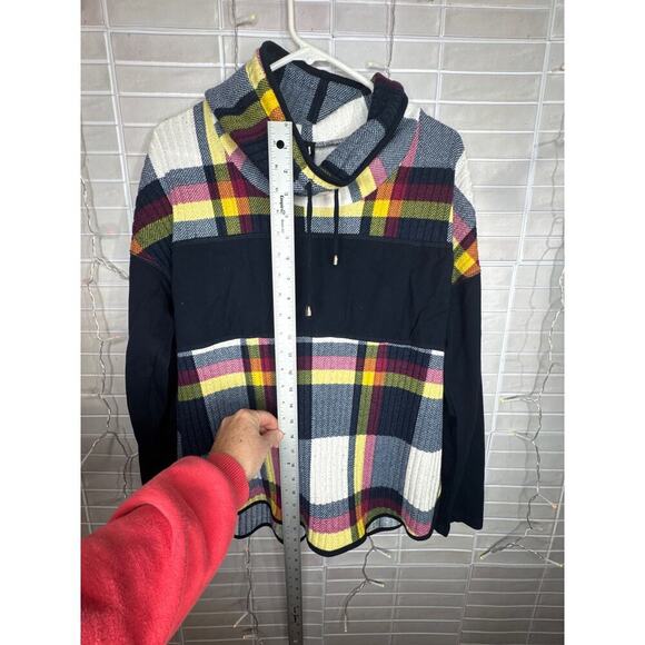 UNIQUE Pure Essence Women's Knit Plaid Top Size Women's large - Picture 3 of 8